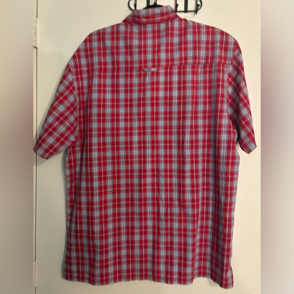 Y2K Bugle Boy Vintage Plaid Shirt Denim Pocket Button Up Red Blue Medium - Picture 7 of 13
